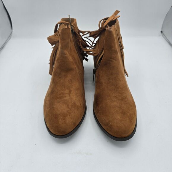 Jessica Simpson Women’s Size 5 Brown Leather Ankle Boots with Heels New - Picture 1 of 9